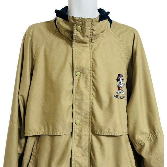 Disney Store Mens XXL Jacket Tan Golf Dad Mickey Mouse Embroidery Full Zip Vent - Picture 2 of 14